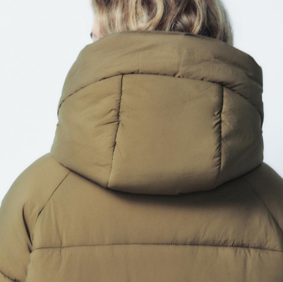ZARA Women's Water&Wind Protection Long Anorak(Dark Olive, US L /EUR L) - Picture 7 of 16